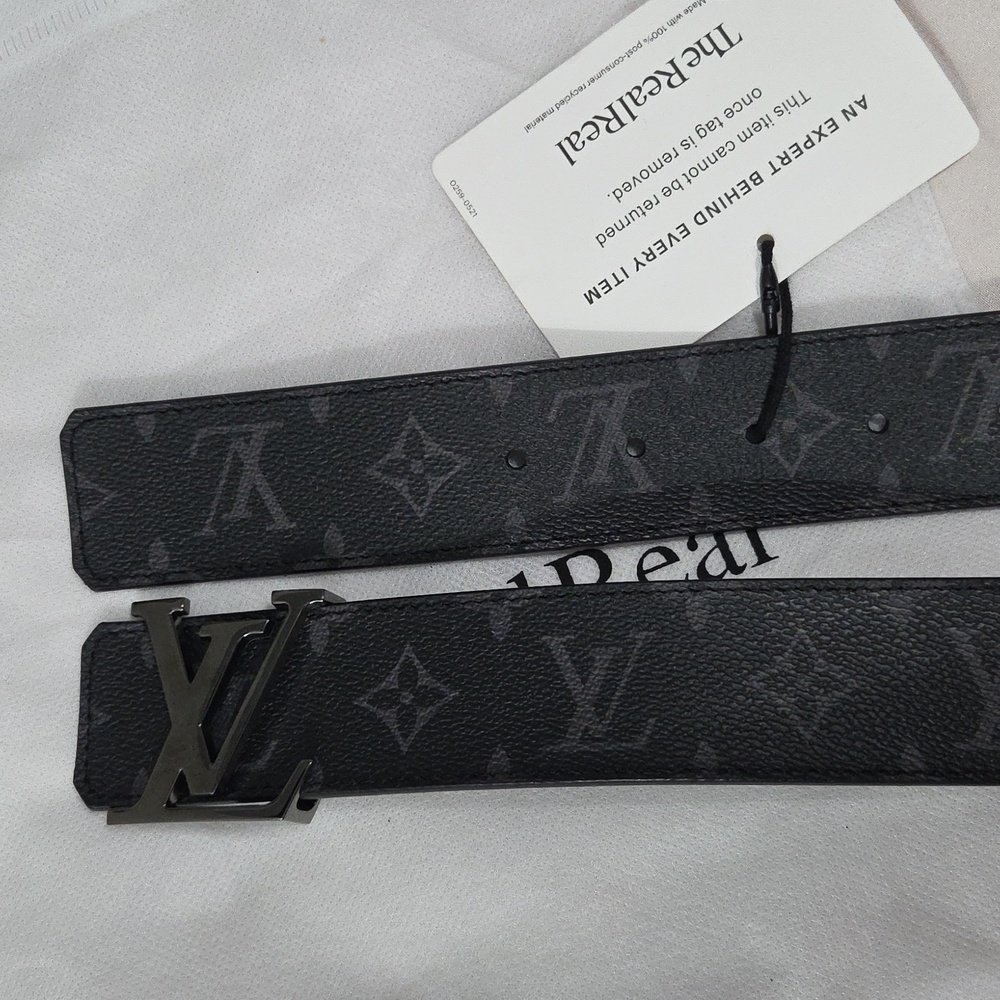 Reversible Louis Vuitton Eclipse Monogram Lv Belt… - image 7
